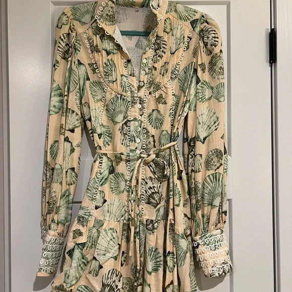 Shell Patterned Button-Up Dress - Picture 1 of 2